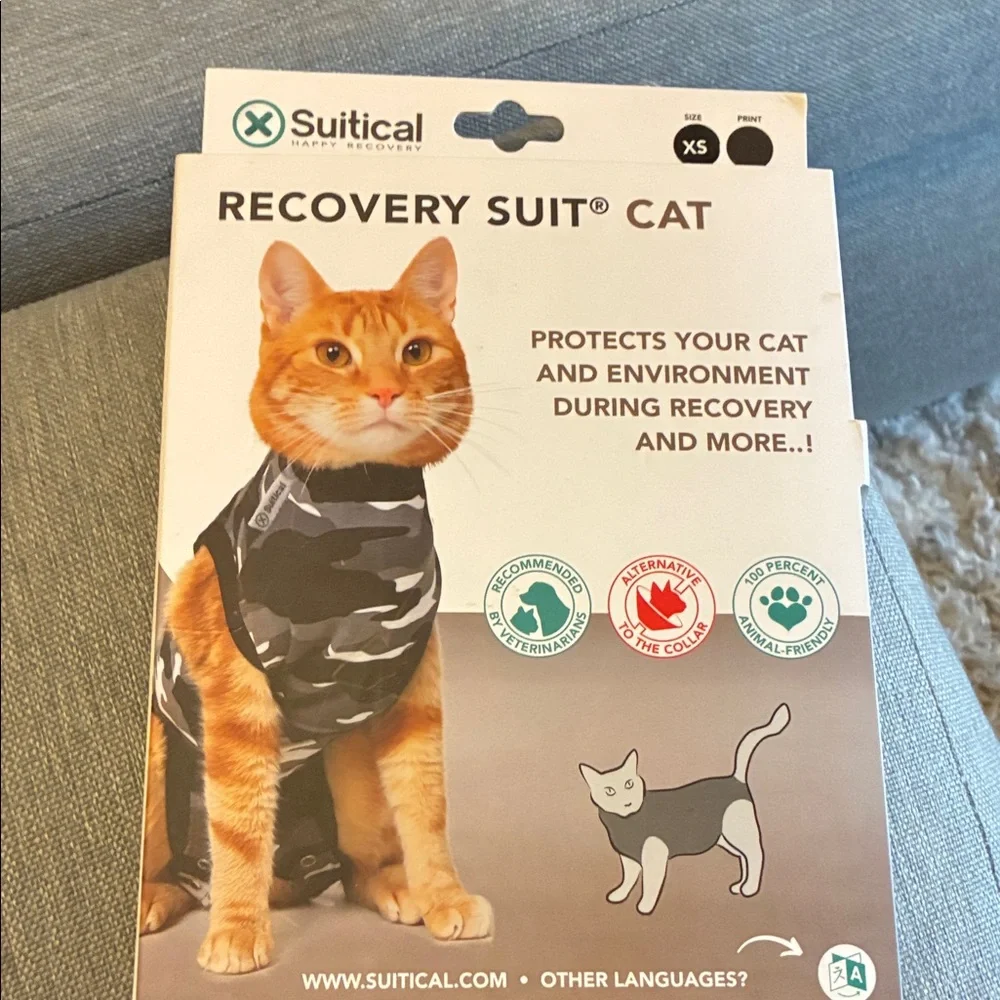 Recovery Suit for Cats - Black Camouflage